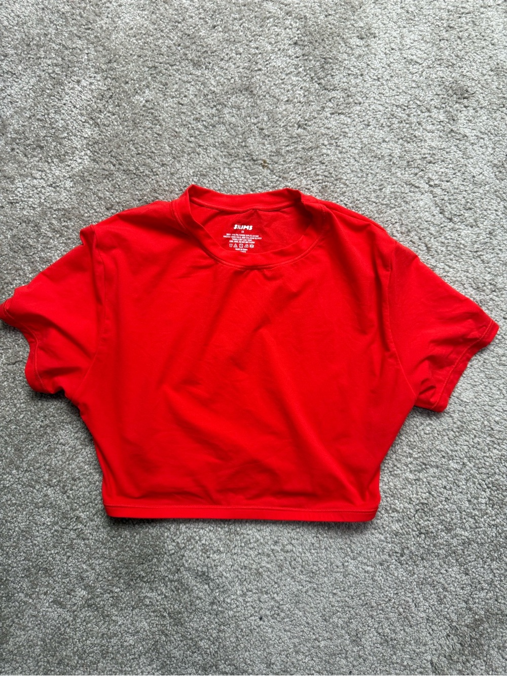 SKIMS Red Cropped Crew Tee
